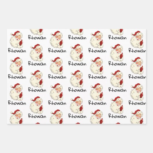 サンタクパーソナライズされたリスマスラッピング紙シート ラッピングペーパーシート (正面2)