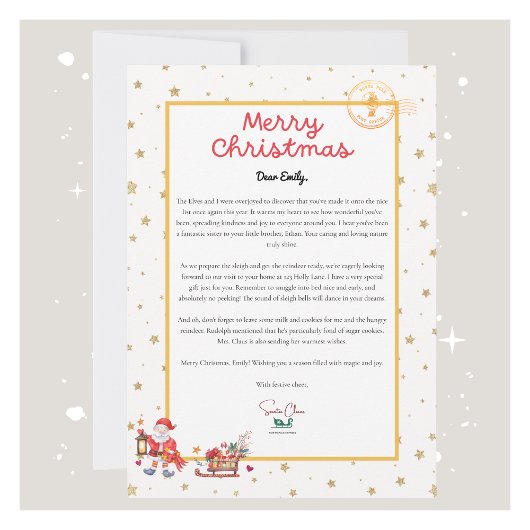 サンタクパーソナライズされたリスマスレター シーズンカード