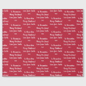 サンタクパーソナライズされたリスマスレッドの名前 ラッピングペーパー (フラット)