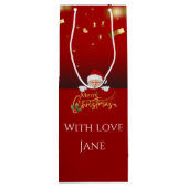 サンタクパーソナライズされたロエレガントースのメリークリスマス ワインギフトバッグ (裏面)