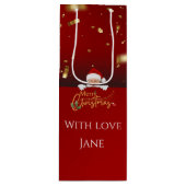 サンタクパーソナライズされたロエレガントースのメリークリスマス ワインギフトバッグ (正面)