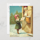 サンタクビクトリアンに手紙を送る女の子 シーズンポストカード (正面/裏面)