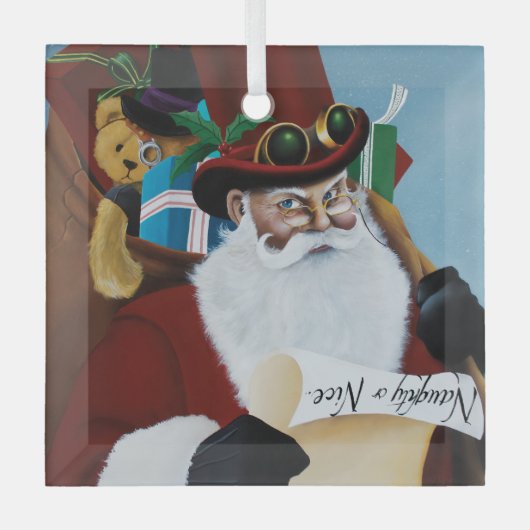 サンタクビクトリアンラン ガラスオーナメント (正面)