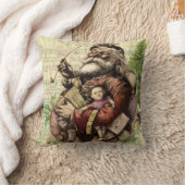 サンタクメリーロースツリークラシックイラストレーション クッション (ブランケット)