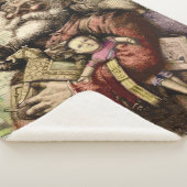 サンタクメリーロースツリークラシックイラストレーション シェルパブランケット (3/4)