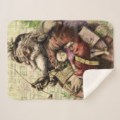 サンタクメリーロースツリークラシックイラストレーション シェルパブランケット (正面(横))