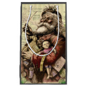 サンタクメリーロースツリークラシックイラストレーション スモールペーパーバッグ (正面)