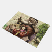 サンタクメリーロースツリークラシックイラストレーション ドアマット (アングル)