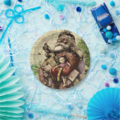 サンタクメリーロースツリークラシックイラストレーション ペーパープレート (パーティー)