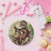 サンタクメリーロースツリークラシックイラストレーション ペーパープレート (パーティー)