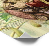 サンタクメリーロースツリークラシックイラストレーション ポスター (角)