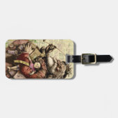 サンタクメリーロースツリークラシックイラストレーション ラゲッジタグ (正面横)