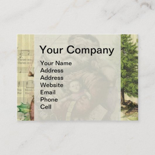 サンタクメリーロースツリークラシックイラストレーション 名刺 (正面)