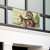 サンタクメリーロースツリークラシックイラストレーション 横断幕 (ビルの外側)