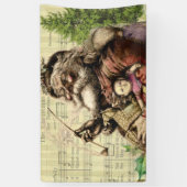 サンタクメリーロースツリークラシックイラストレーション 横断幕 (縦)