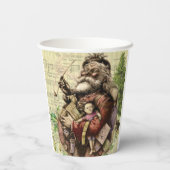 サンタクメリーロースツリークラシックイラストレーション 紙コップ (裏面)