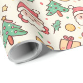 サンタクモダンリスマスツリーホリデーシンプル ラッピングペーパー (ロールコーナー)