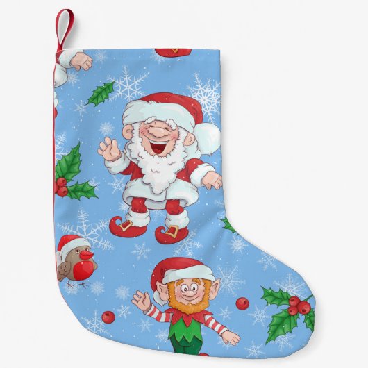 サンタクモダンロおもしろいースクリスマスストッキング スモールクリスマスストッキング (正面)