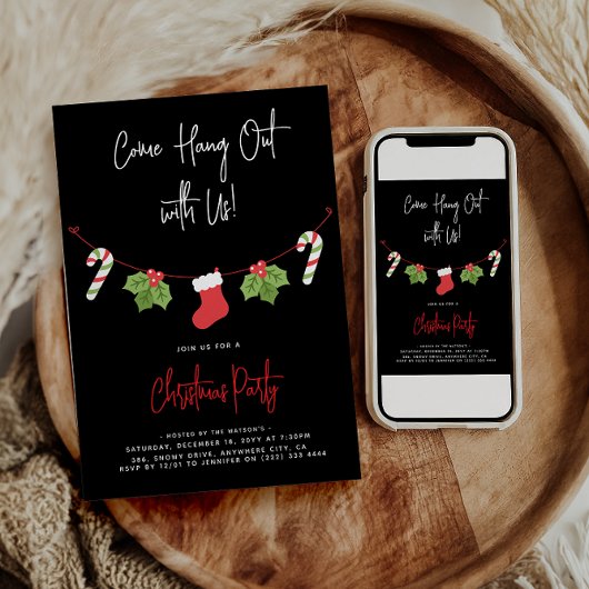 サンタクモダンロ来スのクリスマスパーティー 招待状