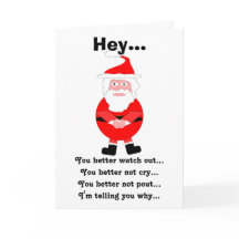 サンタクユーモアのあるリスマスカード