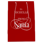 サンタクラウスクリスマスホリデー抱き枕 ミディアムペーパーバッグ (正面)