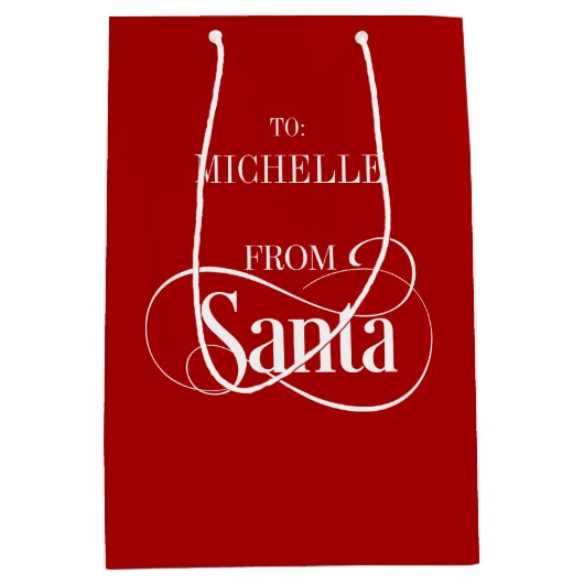 サンタクラウスクリスマスホリデー抱き枕 ミディアムペーパーバッグ (正面)