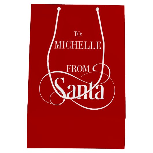 サンタクラウスクリスマスホリデー抱き枕 ミディアムペーパーバッグ (裏面)