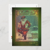 サンタクラシックー付きヴィンテージクリスマスポストカード シーズンポストカード (正面/裏面)