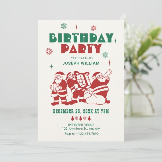 サンタクラシックー冬誕生日 招待状 (スタンド正面)