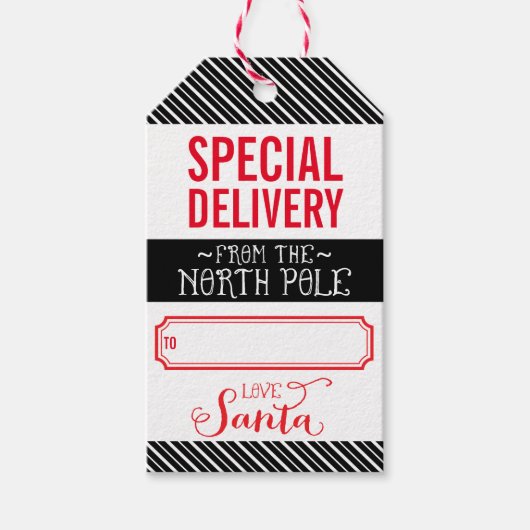 サンタクラフトからのホリデーギフトタグ特別配送 ギフトタグ (正面)