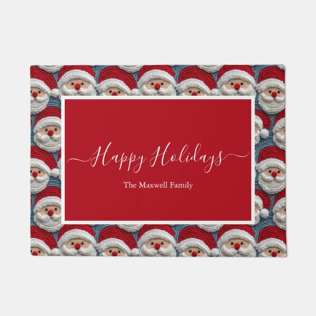 サンタクラムホリデーズファミリー名 ドアマット (正面)