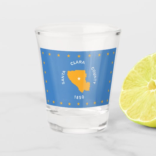 サンタクララ州旗（カリフォルニア州、アメリカ郡） ショットグラス (正面)