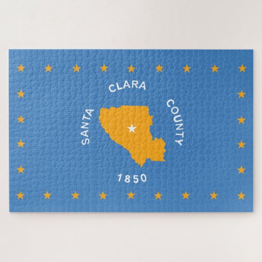 サンタクララ州旗(カリフォルニア州、アメリカ郡) ジグソーパズル (横)