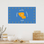 サンタクララ州旗（カリフォルニア州、アメリカ郡） ポスター (キッチン)