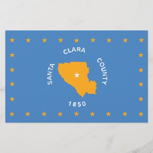 サンタクララ州旗(カリフォルニア州、アメリカ郡) 便箋 (正面)