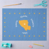 サンタクララ州旗（カリフォルニア州、アメリカ郡） 薄葉紙 (クラフト)