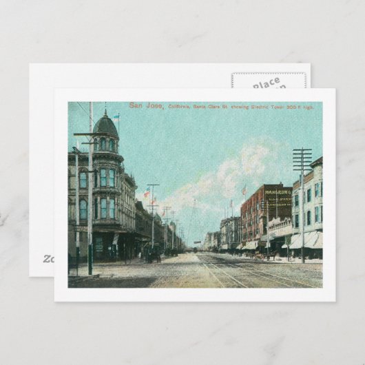 サンタクララ通りから電気タワーのビュー ポストカード (正面/裏面)