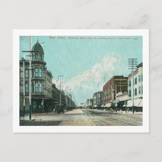 サンタクララ通りから電気タワーのビュー ポストカード (正面)