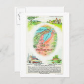 サンタクララ郡の空中地図と遺跡 ポストカード (正面/裏面)