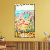 サンタクララ郡空中地図 キャンバスプリント (インサイチュ (リビング))