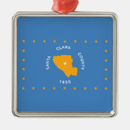 サンタクララ（カリフォルニア州，アメリカ郡）セラミ国旗 メタルオーナメント