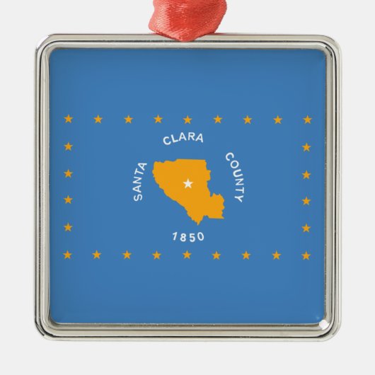 サンタクララ（カリフォルニア州，アメリカ郡）セラミ国旗 メタルオーナメント (正面)