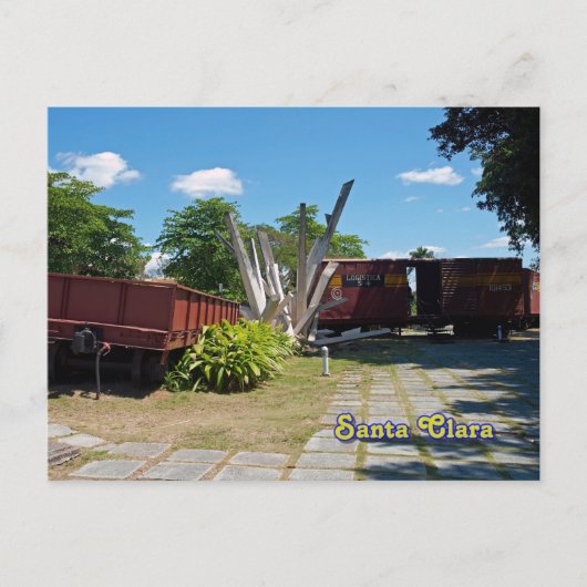 サンタクララ - キューバ。列車が脱線した 5 ポストカード (正面)