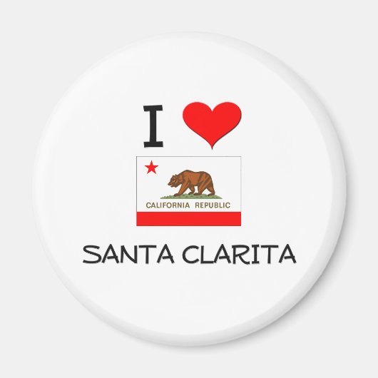 サンタクラリタカリフォルニアが大好き マグネット (正面)