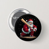 サンタクリケット選手 クリスマス 冬 至福の時 缶バッジ (正面&裏面)