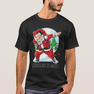 サンタクリスマスおもしろいライトクリスマスツリー Tシャツ