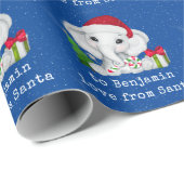 サンタクリスマスからかわいい象の子の名前の愛 ラッピングペーパー (ロールコーナー)