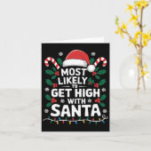 サンタクリスマスで高くなる可能性が最も高い – おもしろい カード (黄色い花)