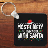 サンタクリスマスにカラオケが最も多い キーホルダー (正面)