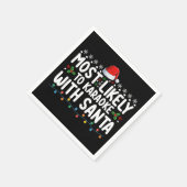 サンタクリスマスにカラオケが最も多い スタンダードカクテルナプキン (角)